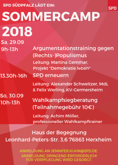 Sommercamp 2018 Spd Sudpfalz